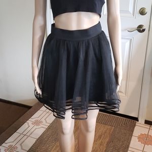 Fun black mesh skirt high waisted